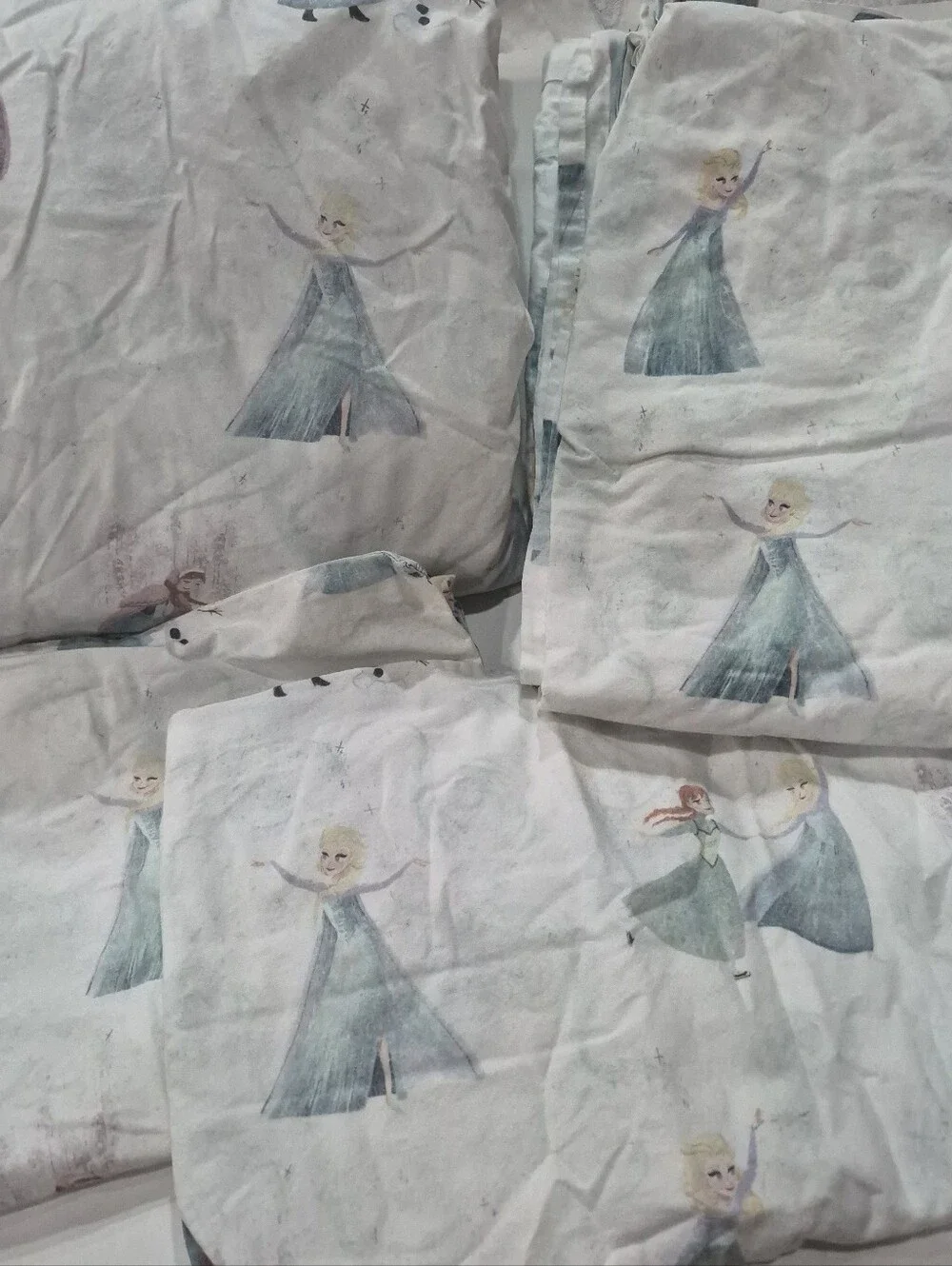 Children's Pottery Barn Kids Disney Frozen Full Sheet Set 100% Organic Cotton